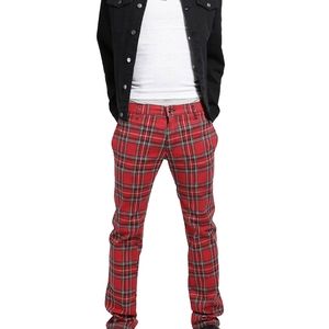 Royal bones men's straight leg plaid goth Punk trousers size 28